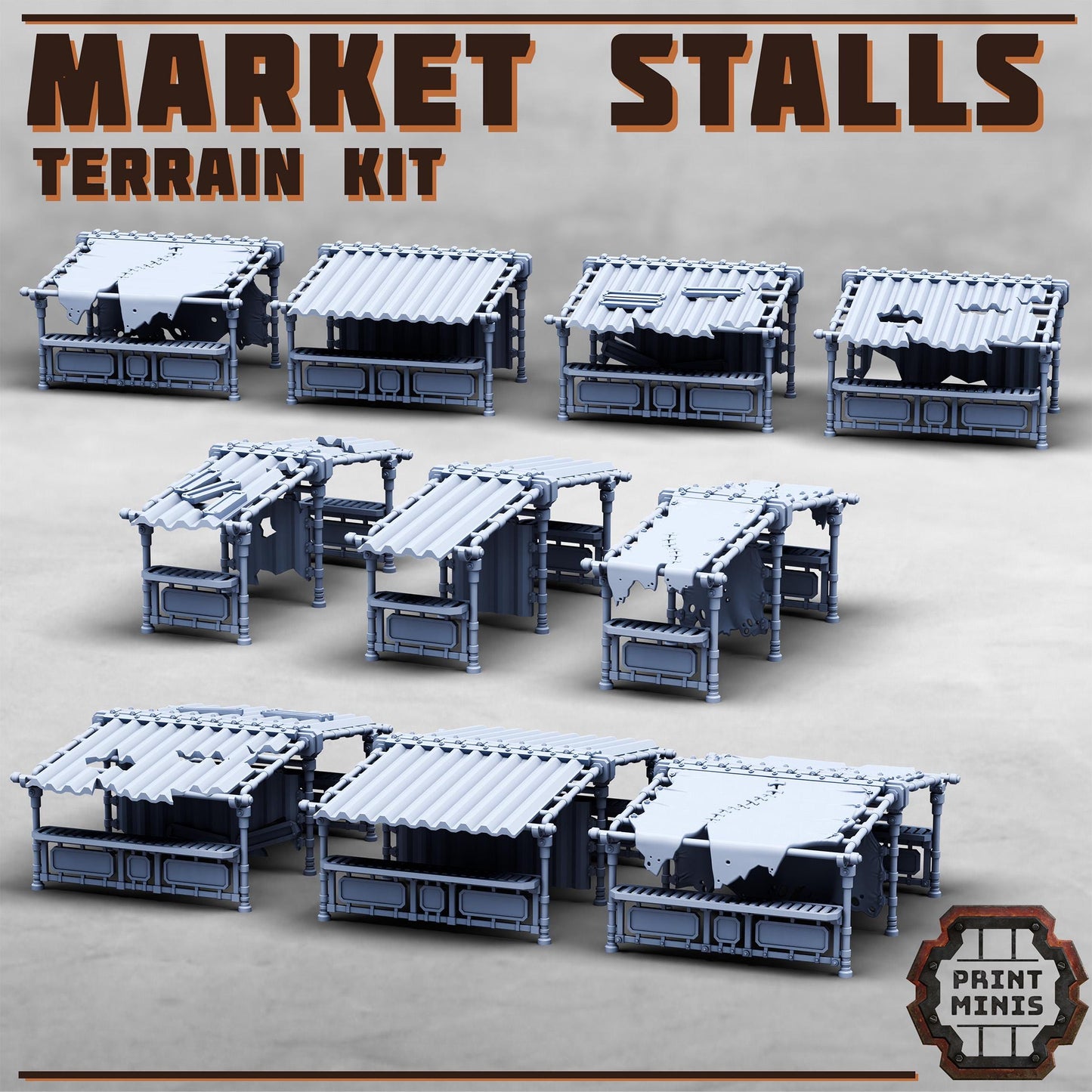 Kraka Market - Sci-Fi City Skirmish Wargaming Terrain by Print Minis