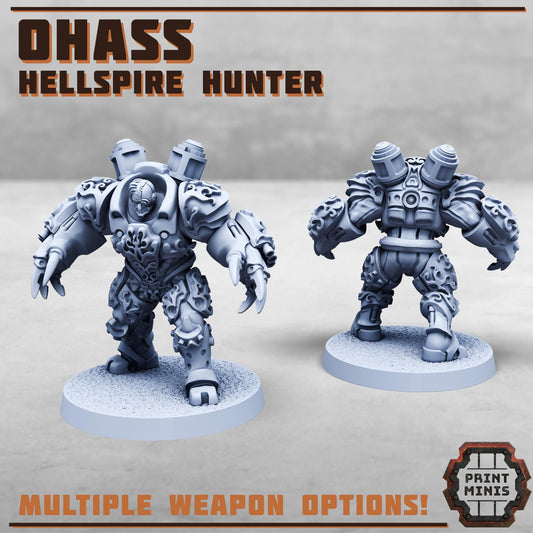 Ohass Hellspire Hunter w/ Psychic Prime - Sci-Fi Grimdark Mutant Hunters by Print Minis