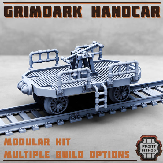 Grimdark Handcar - Sci-Fi Space Industrial Steampunk Train by Print Minis