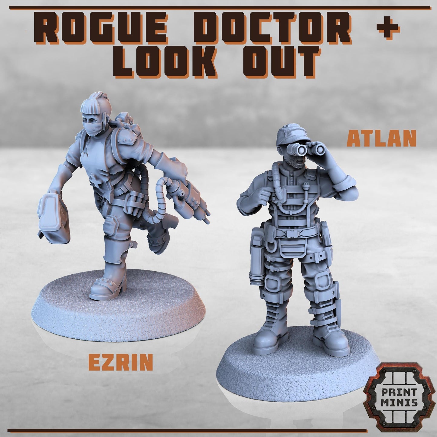 Rogue Doctor + City Lookout - Sci-Fi Grimdark Mercenaries by Print Minis