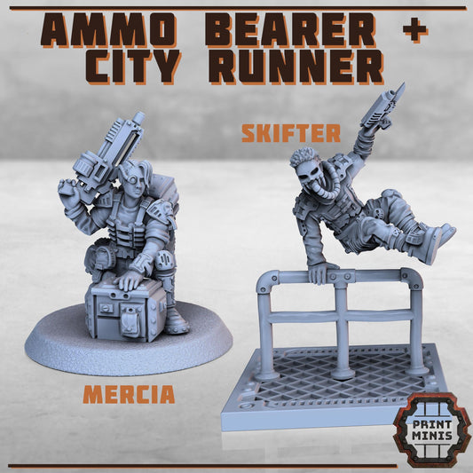Ammo Bearer + City Runner - Sci-Fi Grimdark Mercenaries by Print Minis