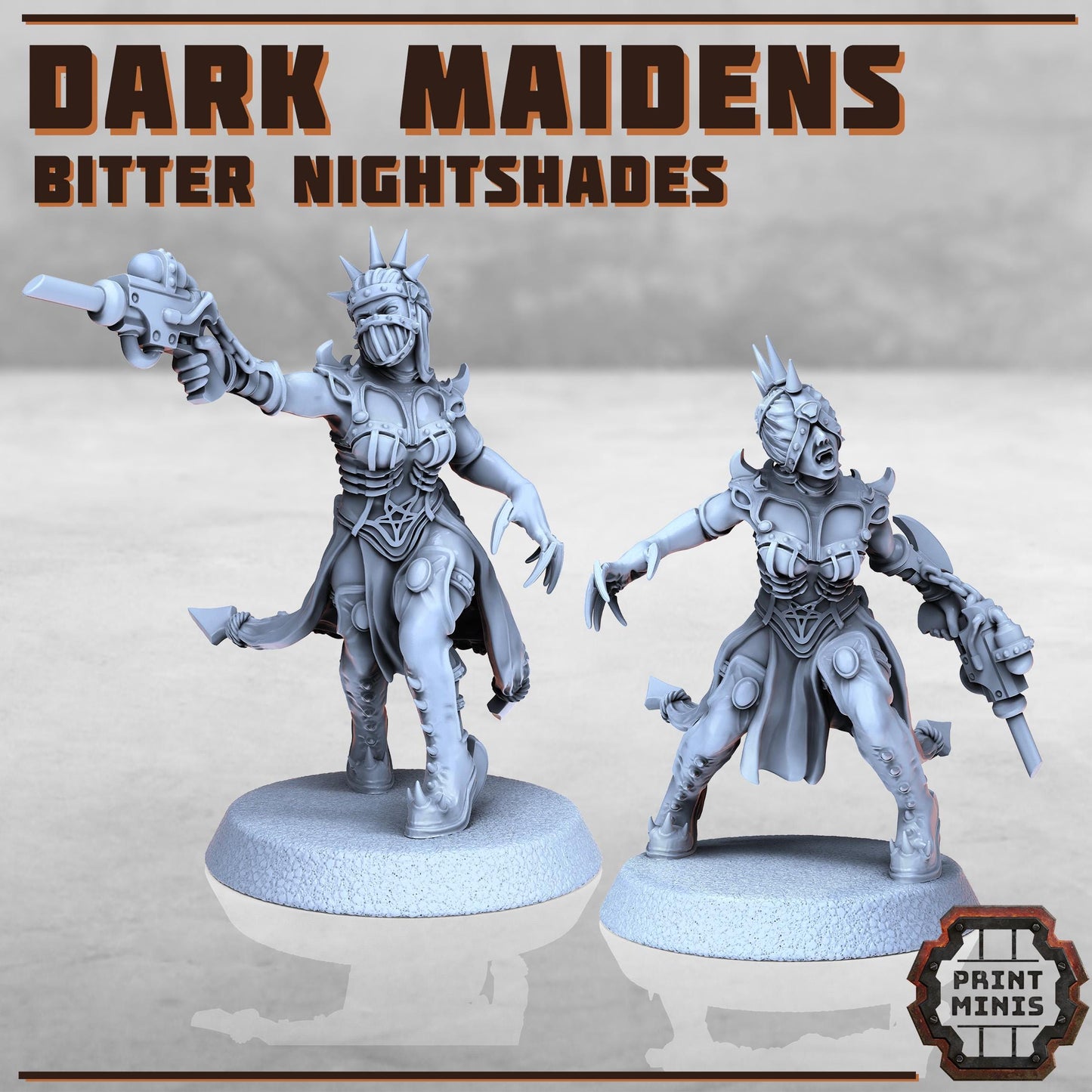 Bitter Nightshades - Dark Maidens and Wyld Girls-  Sci-Fi Grimdark City Skirmish Warfare Female Mercenaries by Print Minis