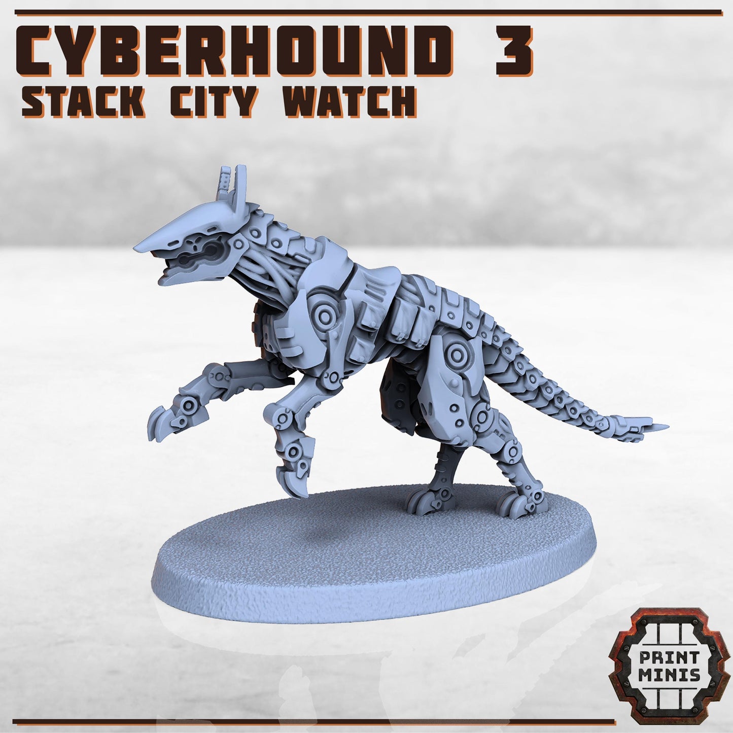 Cyberweiler - Robot Dog -  Sci-Fi Grimdark City Skirmish Warfare Robotic Mercenaries by Print Minis