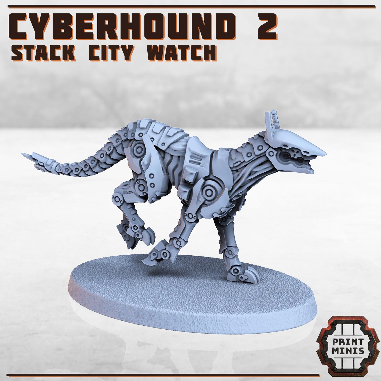 Cyberweiler - Robot Dog -  Sci-Fi Grimdark City Skirmish Warfare Robotic Mercenaries by Print Minis
