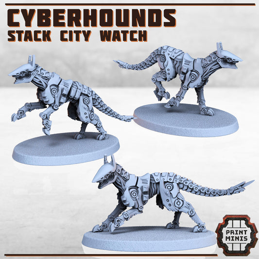 Cyberweiler - Robot Dog -  Sci-Fi Grimdark City Skirmish Warfare Robotic Mercenaries by Print Minis