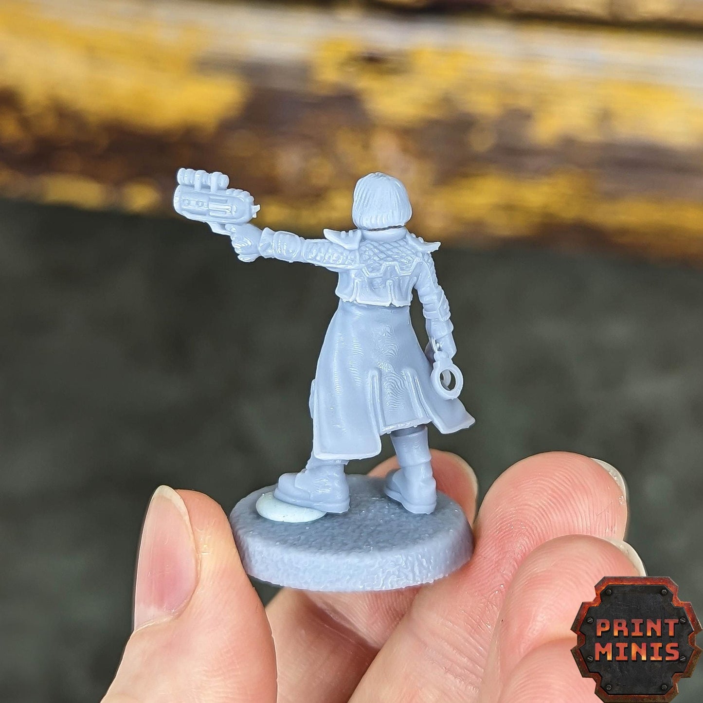 Katja - Enforcer Inspector & Cyberhound -  Sci-Fi Grimdark Tech Hunter Mercenaries by Print Minis
