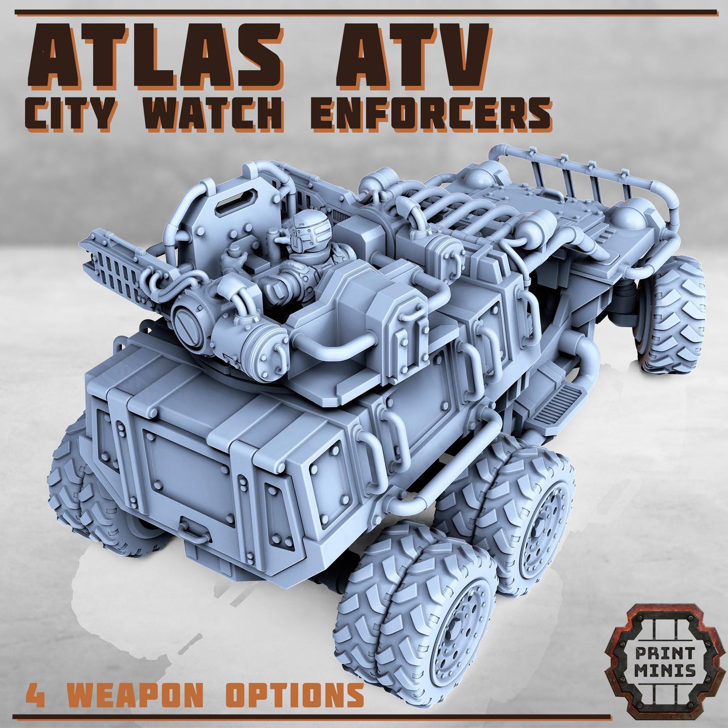 Atlas ATV with Enforcer drivers -  Sci-Fi Grimdark Tech Hunter Mercenaries by Print Minis