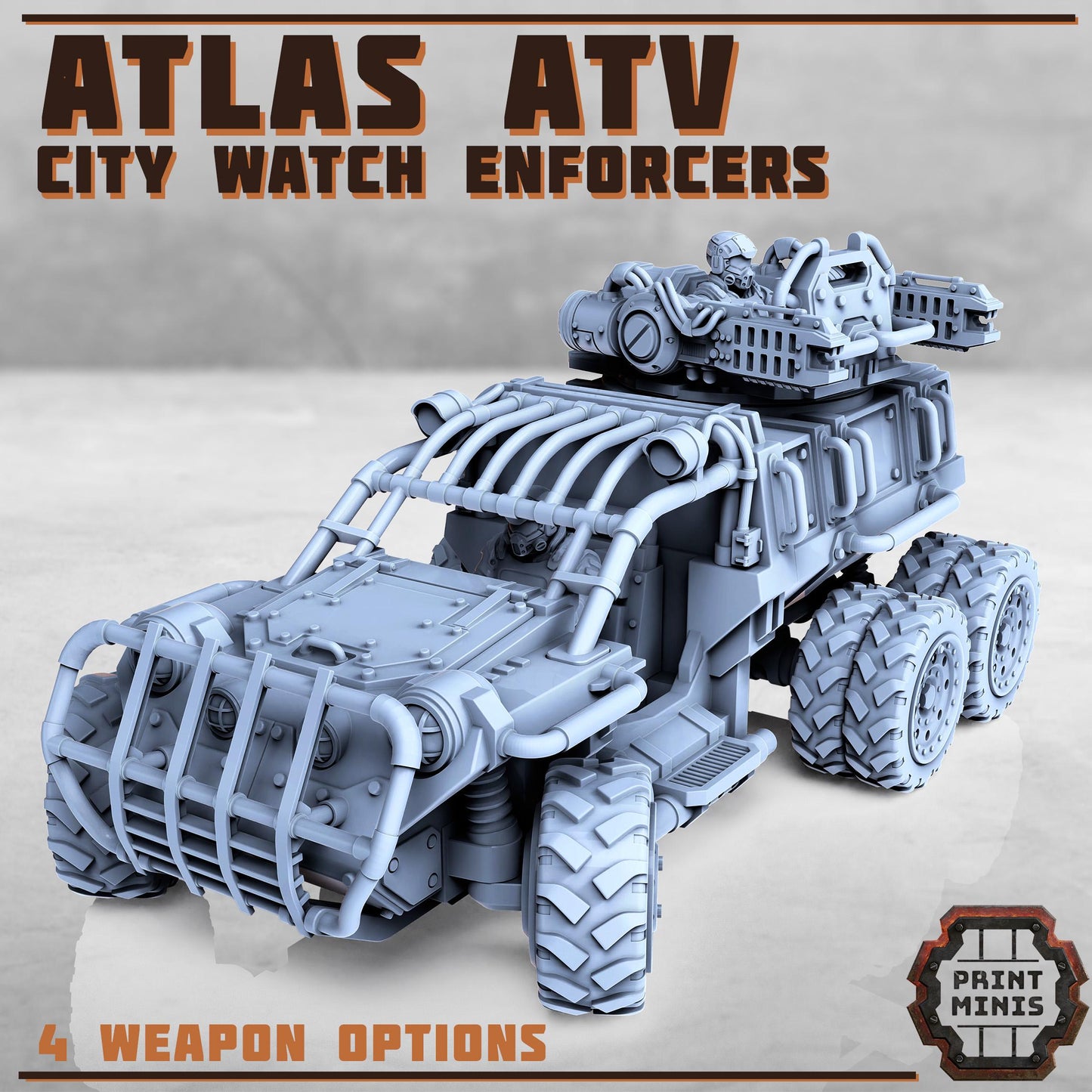 Atlas ATV with Enforcer drivers - Sci-Fi Grimdark Tech Hunter Mercenaries by Print Minis