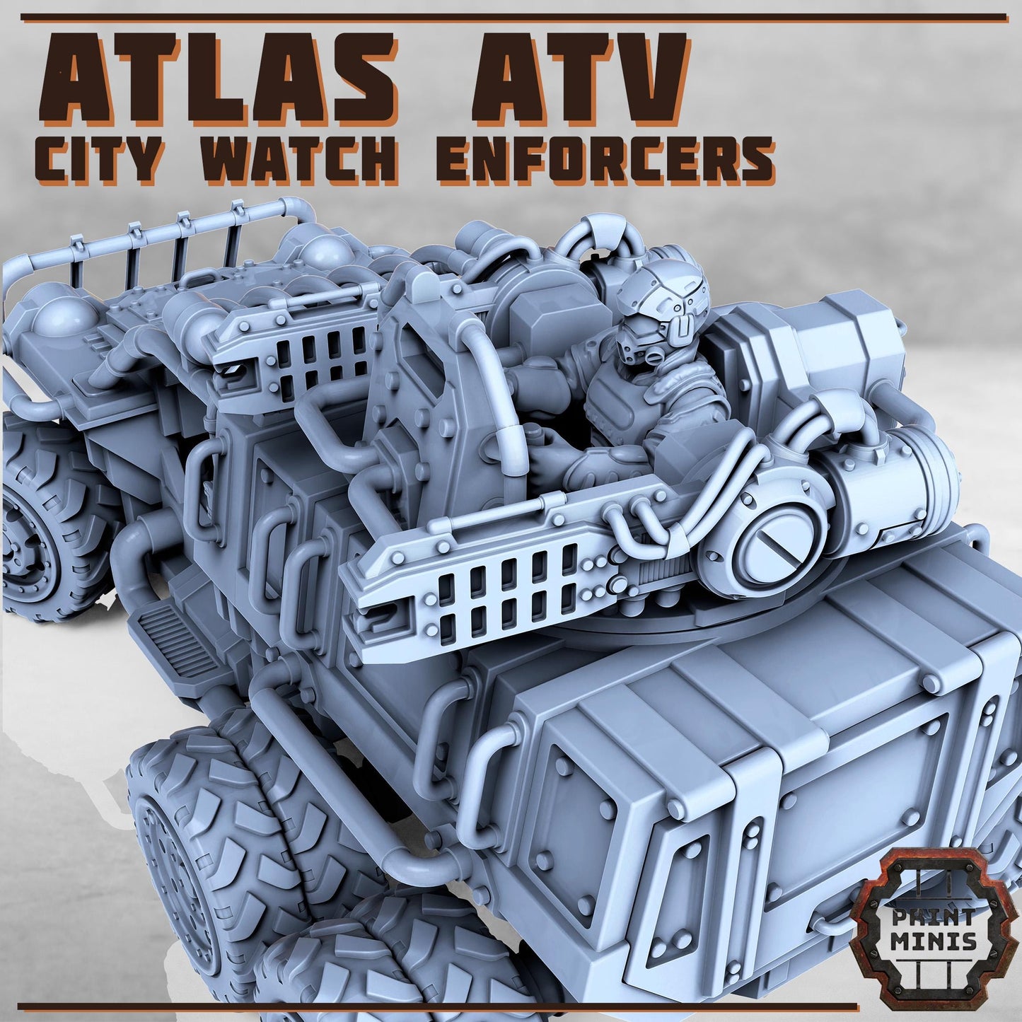 Atlas ATV with Enforcer drivers -  Sci-Fi Grimdark Tech Hunter Mercenaries by Print Minis