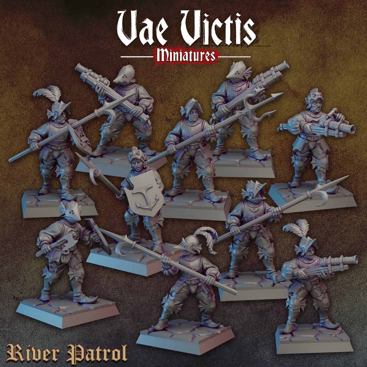 Modular Mercenary River Patrol Miniatures, Bits and Weapon Conversions Fantasy by Vae Victis, perfect for Fantasy tabletop Wargames