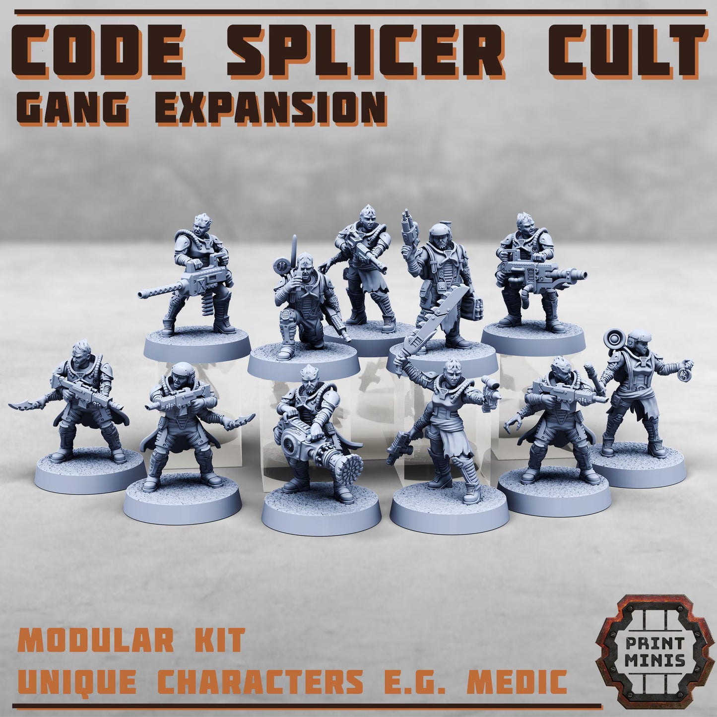 Code Splicer Cult - Gang Expansion -  Sci-Fi Grimdark Splicers by Print Minis