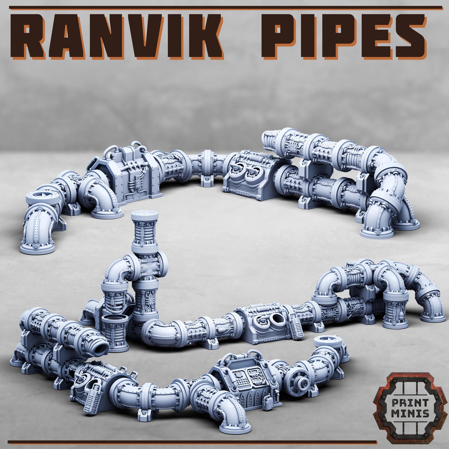Ranvik Pipes Kit - Sci-Fi Space Industrial Terrain by Print Minis