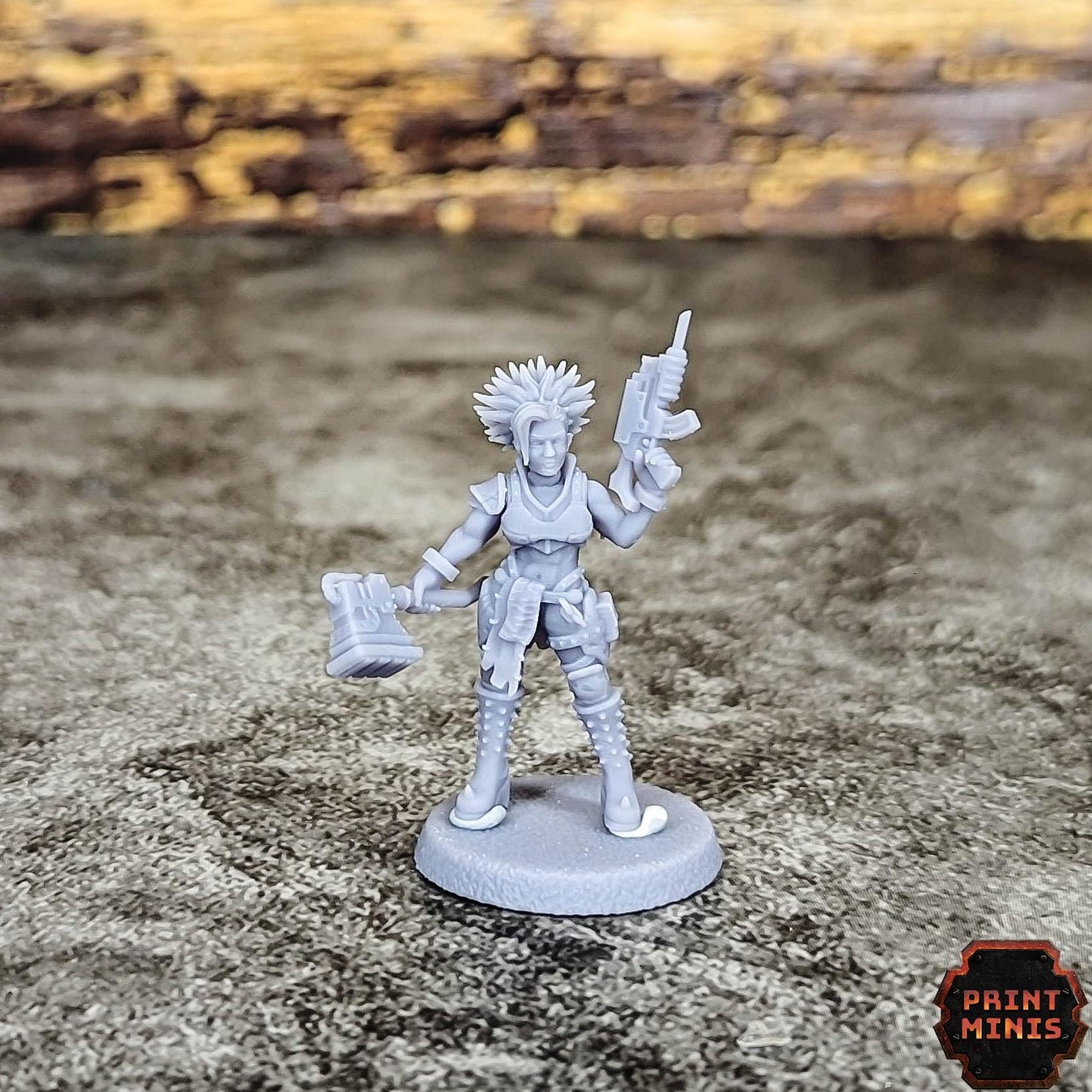 Akina - Bitter Nightshade Champion - Sci-Fi Grimdark City Skirmish Warfare Female Mercenaries by Print Minis
