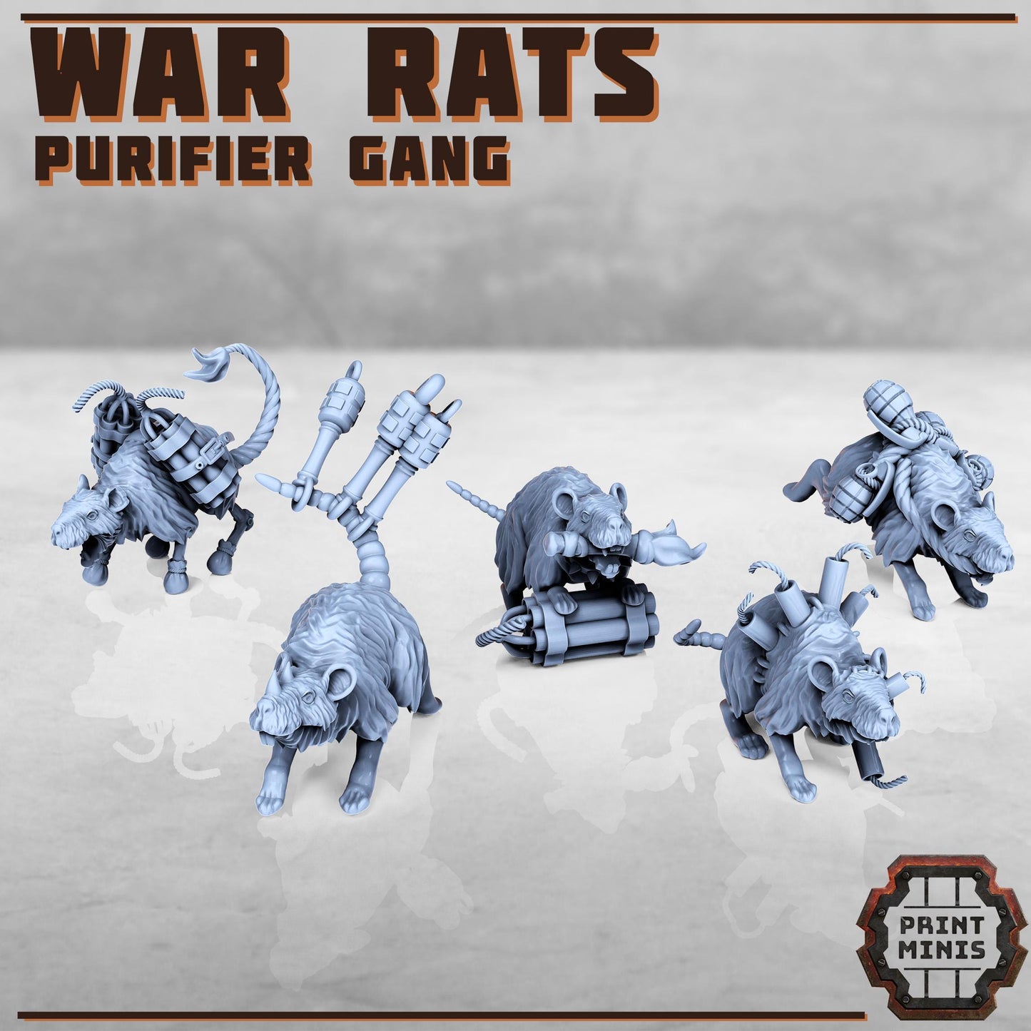 War Rats - Purifier Gang pets -  Sci-Fi Grimdark Splicers by Print Minis