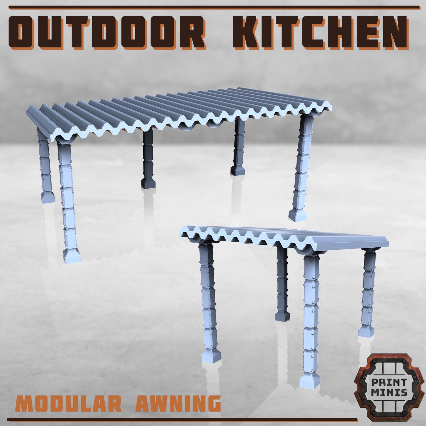 Outdoor Kitchen - Sci-Fi Kitchen Terrain -  Sci-Fi Grimdark Civilians by Print Minis