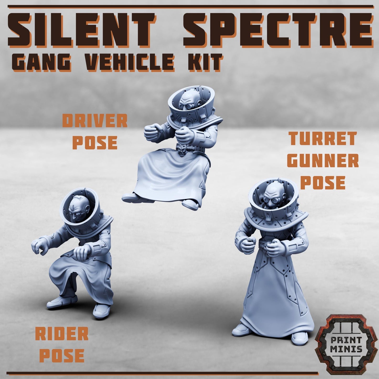 Classic Race Car - Angelika w/ Silent Spectres - Silent Spectre Gangers - Sci-Fi Grimdark Mercenaries by Print Minis