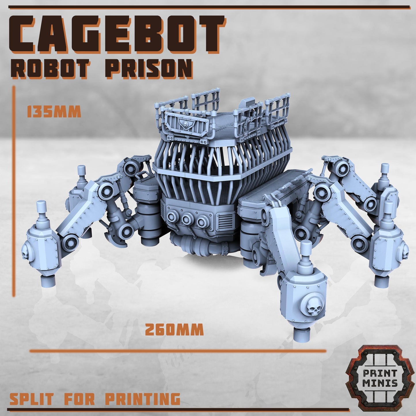 Cagebot - Robot Prison -  Sci-Fi Grimdark Gang by Print Minis