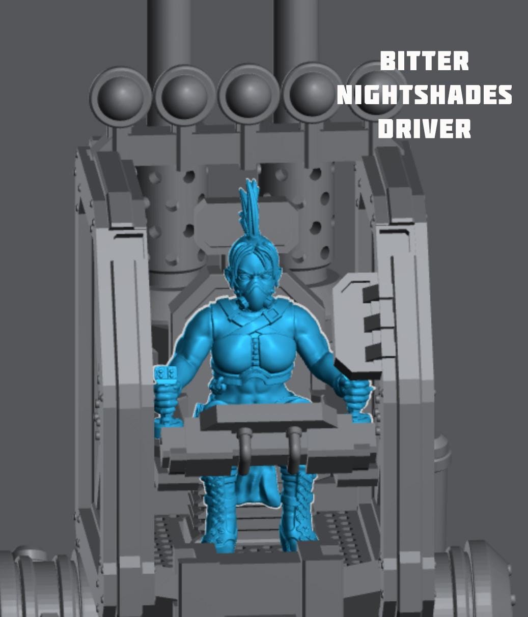 Harvester Bot with drivers - Corpse Harvester Cult -  Sci-Fi Grimdark Gang by Print Minis