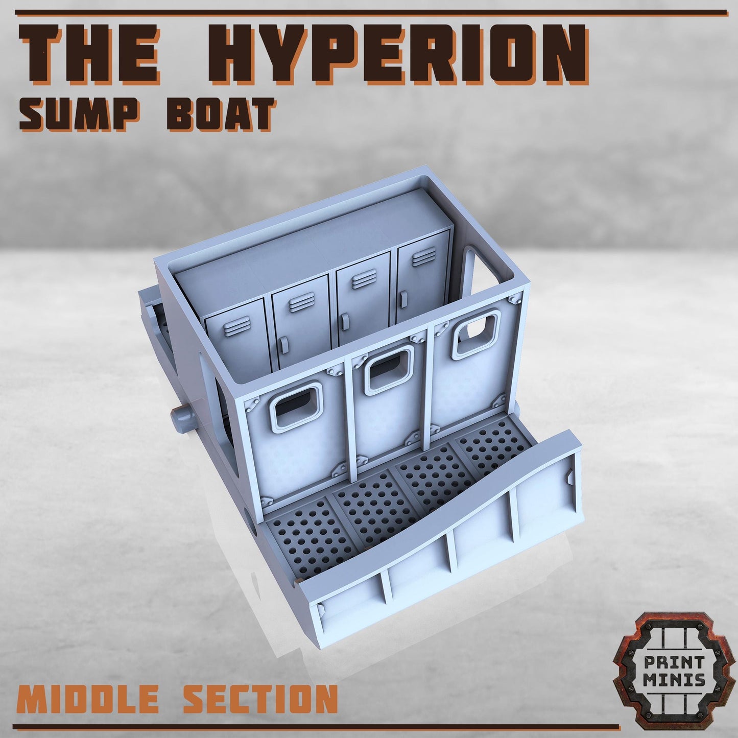 The Hyperion - Sump Boat - Sci-Fi City Skirmish Wargaming Terrain by Print Minis