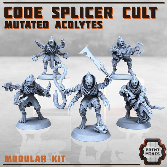 Code Splicer Cult - Mutated Acolytes -  Sci-Fi Grimdark Splicers by Print Minis