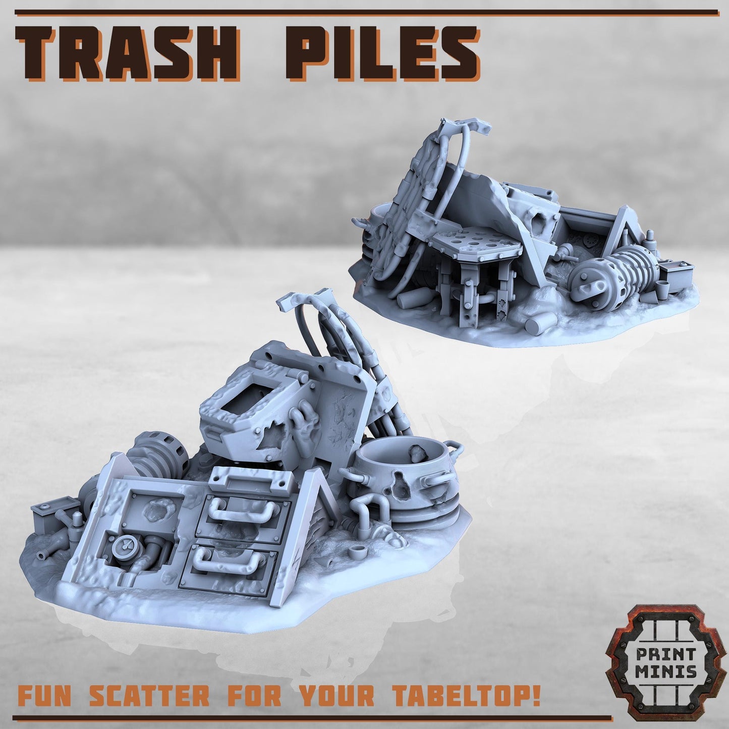 Industrial Trash Piles - Sci-Fi Space Industrial Terrain by Print Minis
