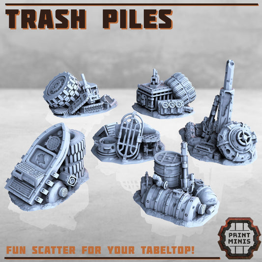 Industrial Trash Piles - Sci-Fi Space Industrial Terrain by Print Minis
