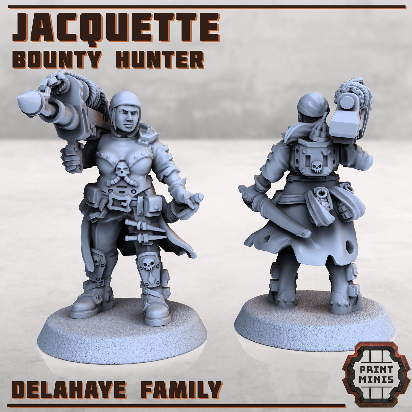 Jacquette - Bounty Hunter -  Sci-Fi Grimdark Mercenaries by Print Minis