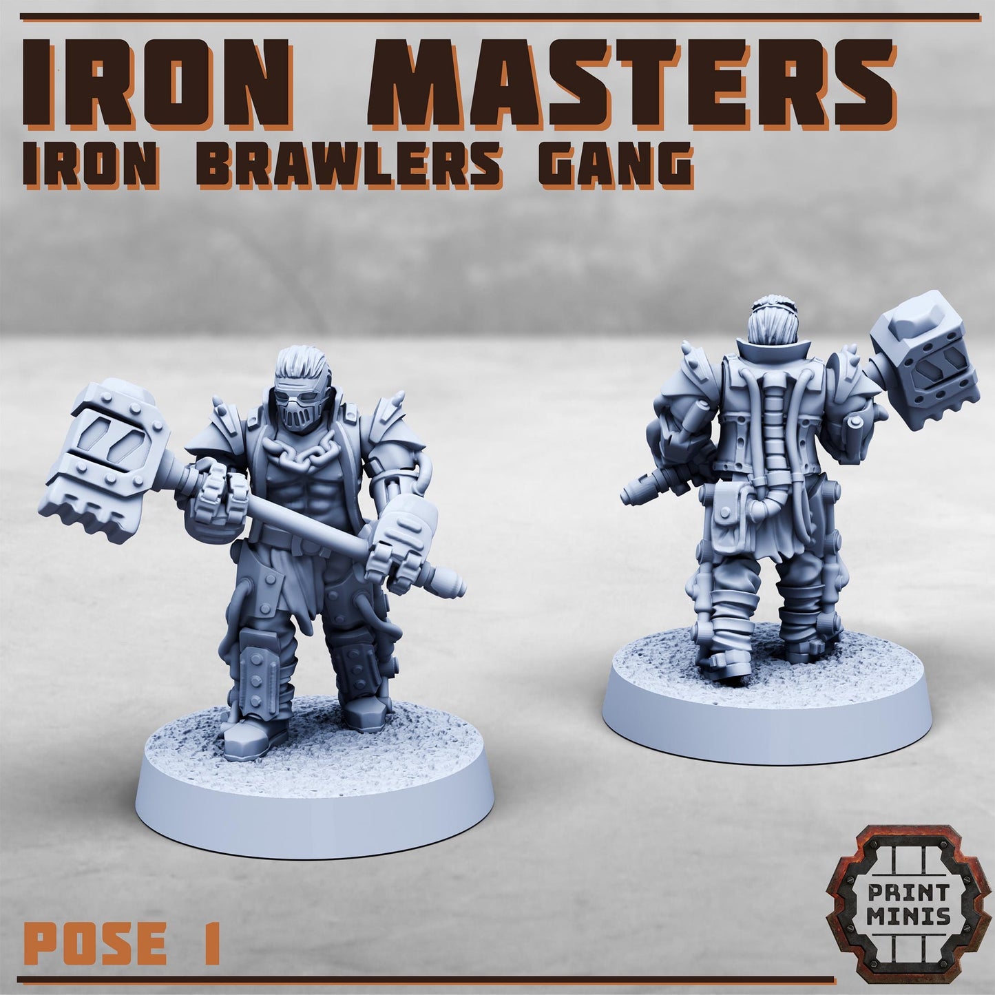 Iron Masters - Iron Brawlers Gang -  Sci-Fi Grimdark Miner Gang Mercenaries by Print Minis