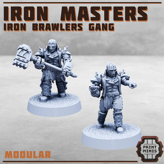 Iron Masters - Iron Brawlers Gang -  Sci-Fi Grimdark Miner Gang Mercenaries by Print Minis