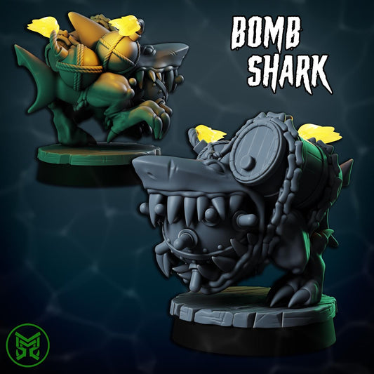 Bomb Shark, Space-Faring Orkish Menace Sculpted by Mekka Miniatures, Grimdark Compatible, Scaled for Sci-Fi Miniature Wargames