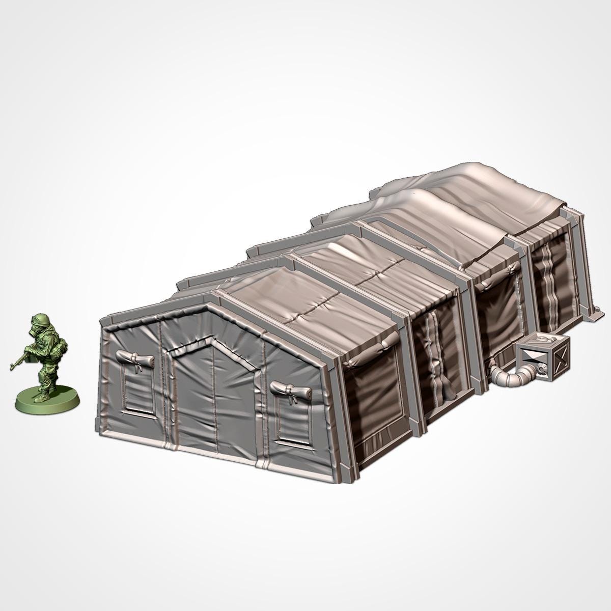 MILITARY BARRACKS Txarli Factory Battlefield Building modular Tent Set, Perfect for Tabletop Wargames