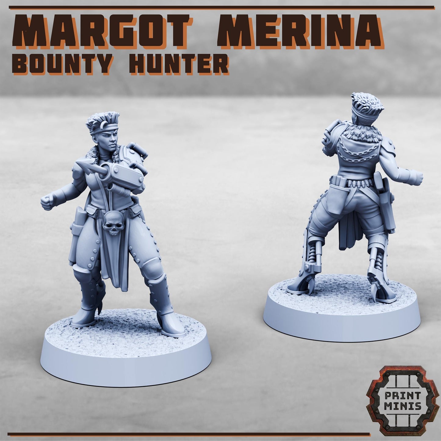 Margot Merina - Bounty Hunter -  Sci-Fi Grimdark Miner Gang Mercenaries by Print Minis