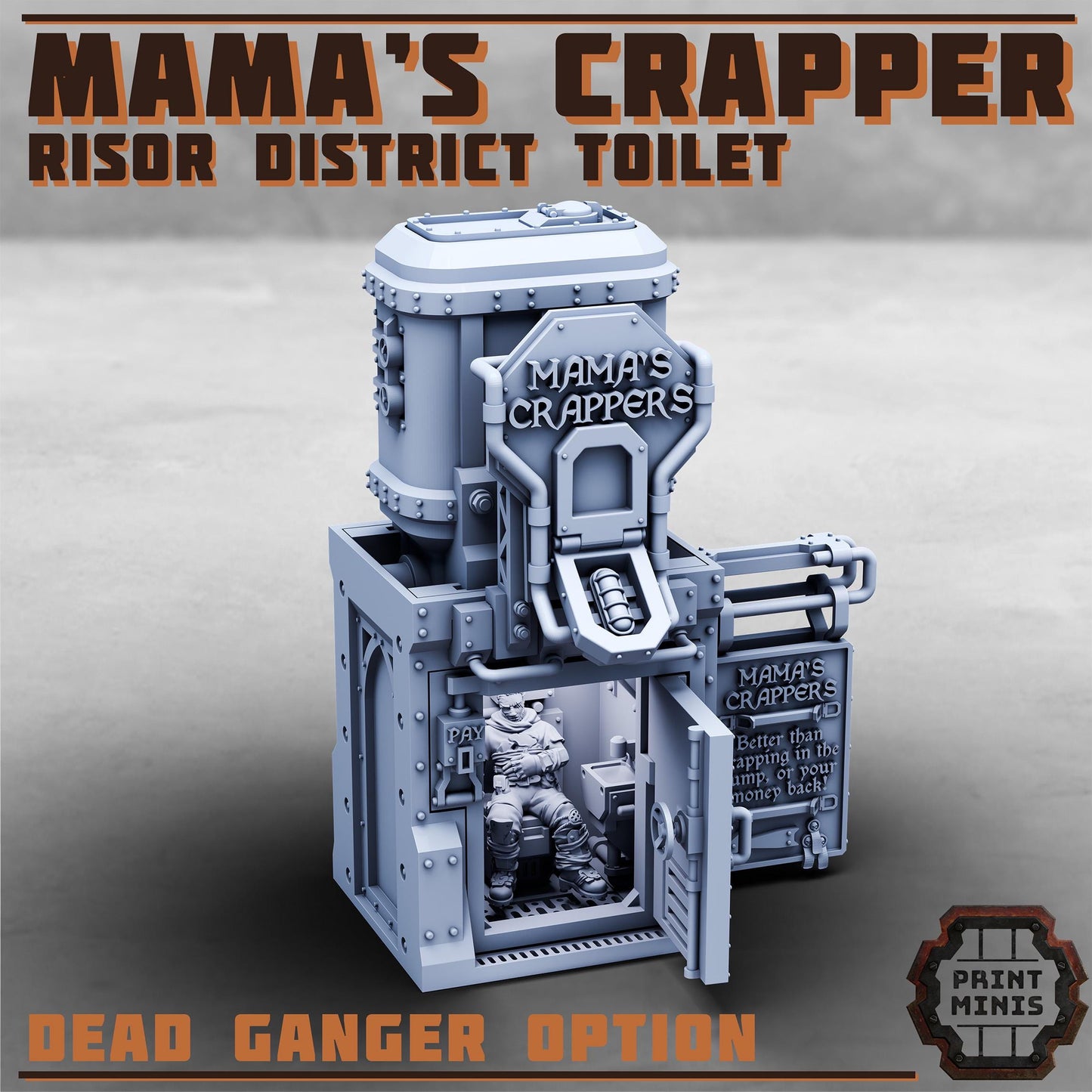 Mama's Crappers - Risor District Toilet - Sci-Fi City Skirmish Wargaming Terrain by Print Minis