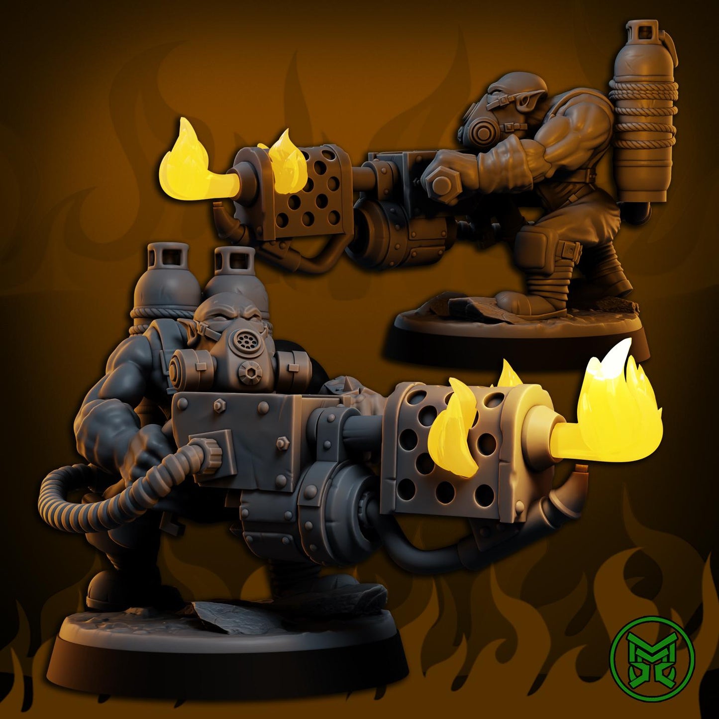 Flamerz, Space-Faring Burna Ork Menace Sculpted by Mekka Miniatures, Grimdark Compatible, Sci-Fi Wargame Scale