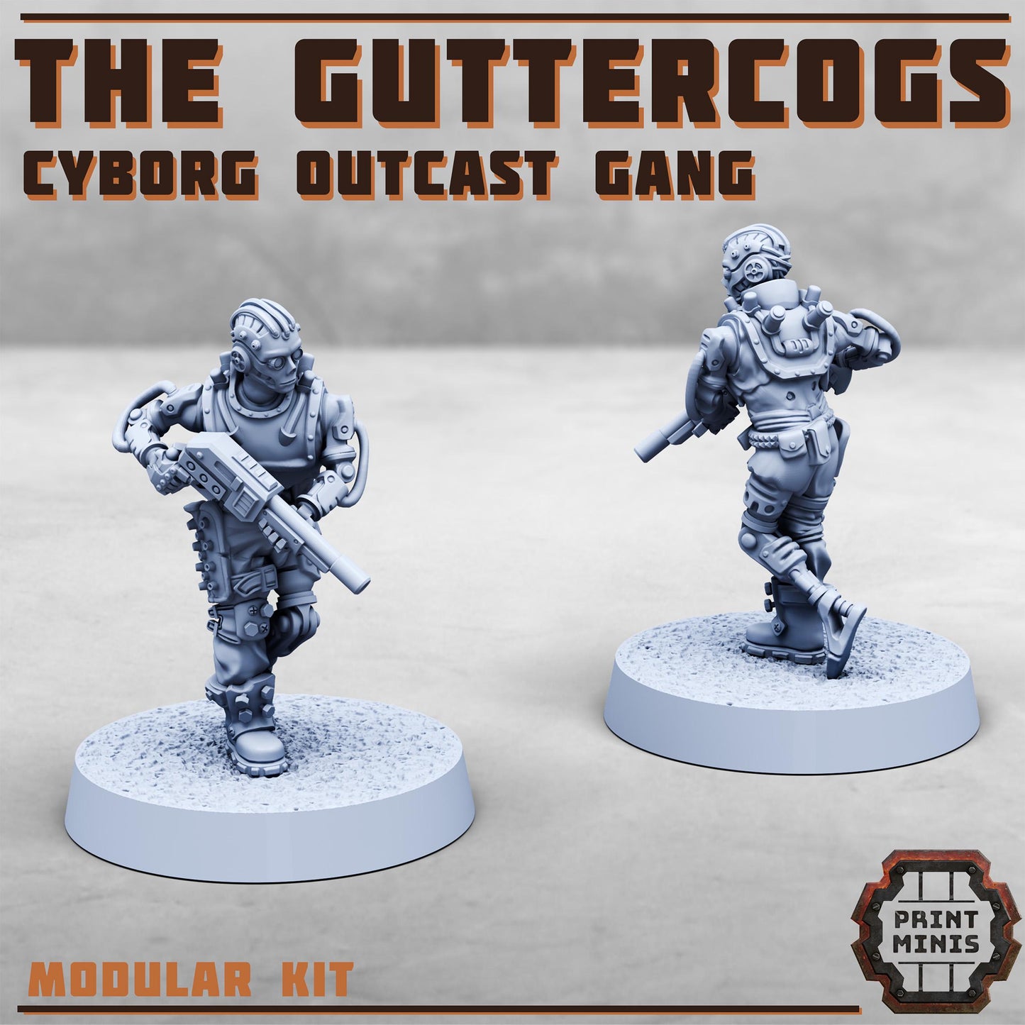 Iron Brawlers Gang -  Sci-Fi Grimdark Miner Gang Mercenaries by Print Minis