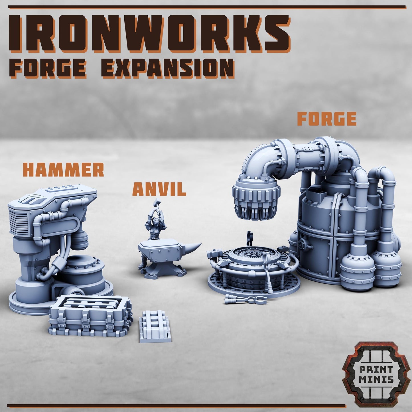 Forge Works - Ironworks Expansion - Sci-Fi Space Industrial Terrain by Print Minis
