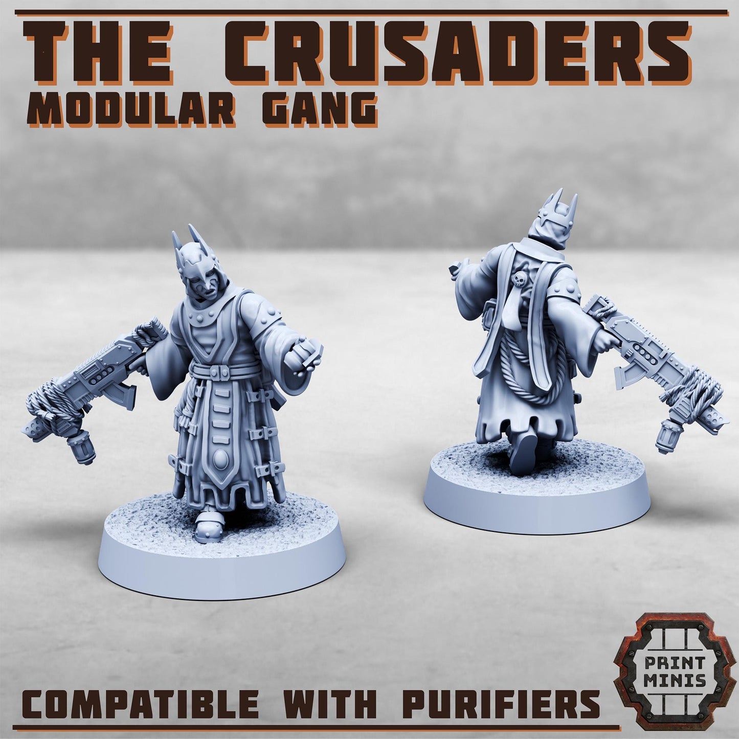 The Crusaders - Purifier Gang -  Sci-Fi Grimdark City Skirmish Warfare Purifier Mercenaries by Print Minis