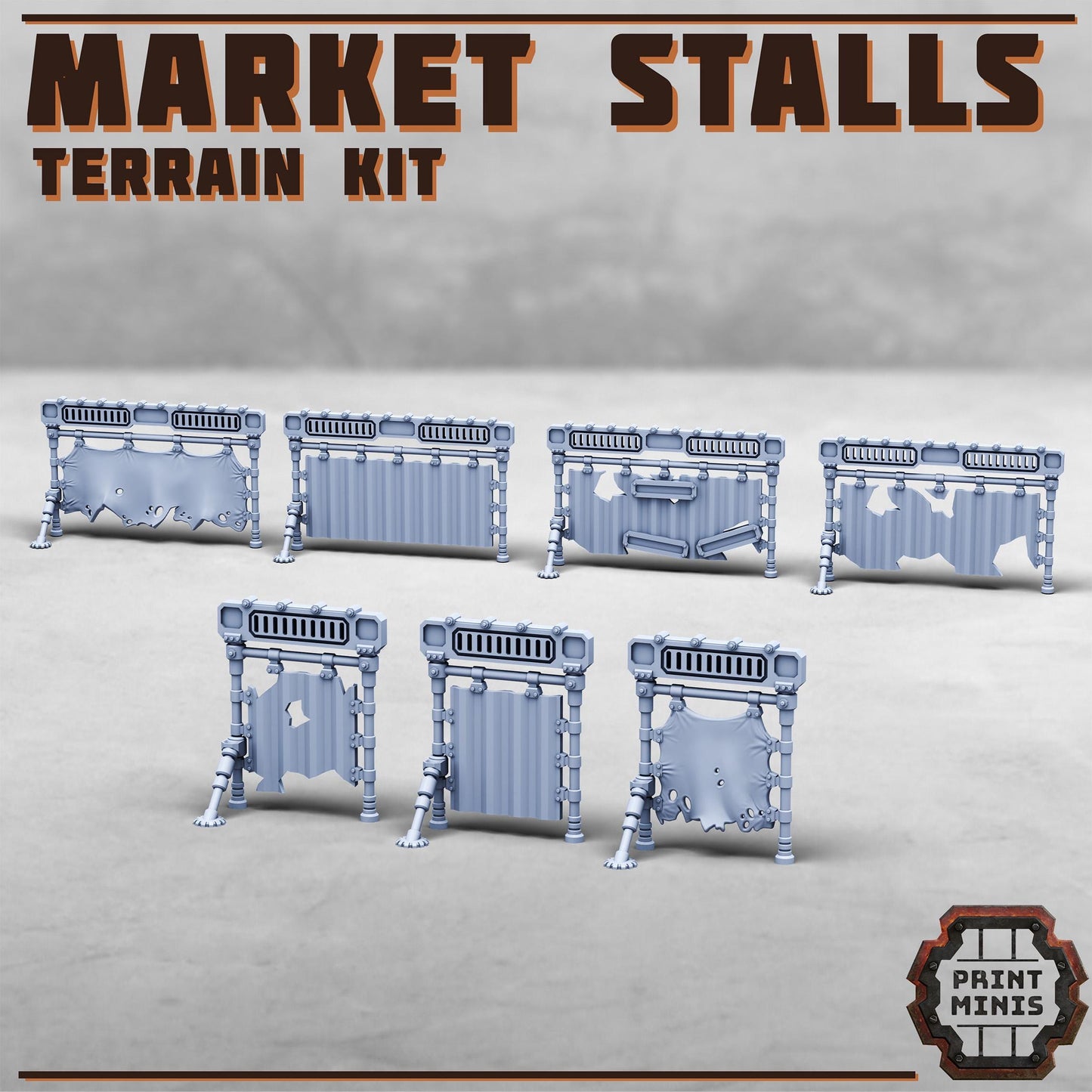 Kraka Market - Sci-Fi City Skirmish Wargaming Terrain by Print Minis