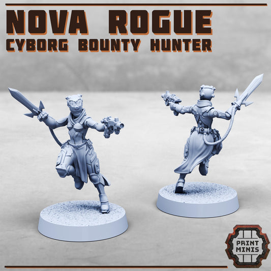 Nova Rogue - Cyborg Bounty Hunter -  Sci-Fi Grimdark Cyborg Gang Mercenaries by Print Minis