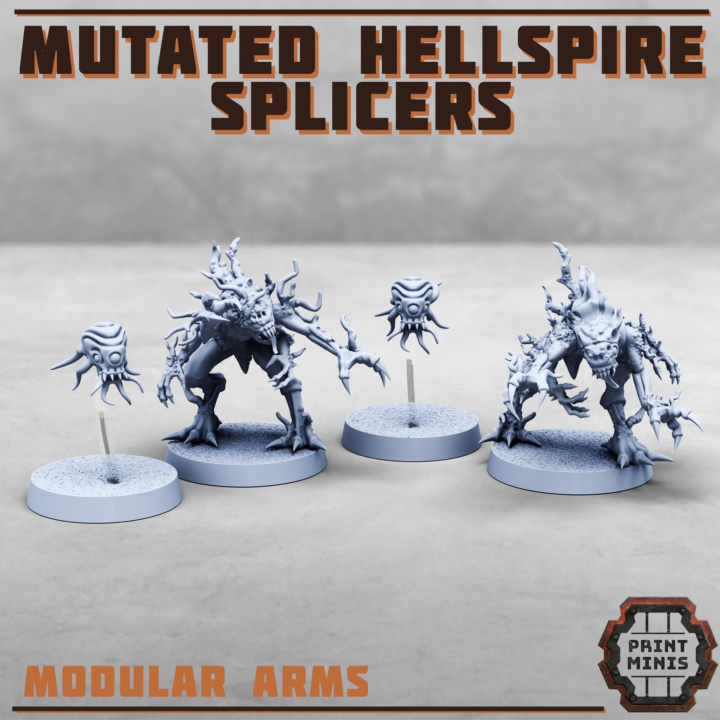 Mutated Hellspire Splicers -  Sci-Fi Grimdark Splicers by Print Minis