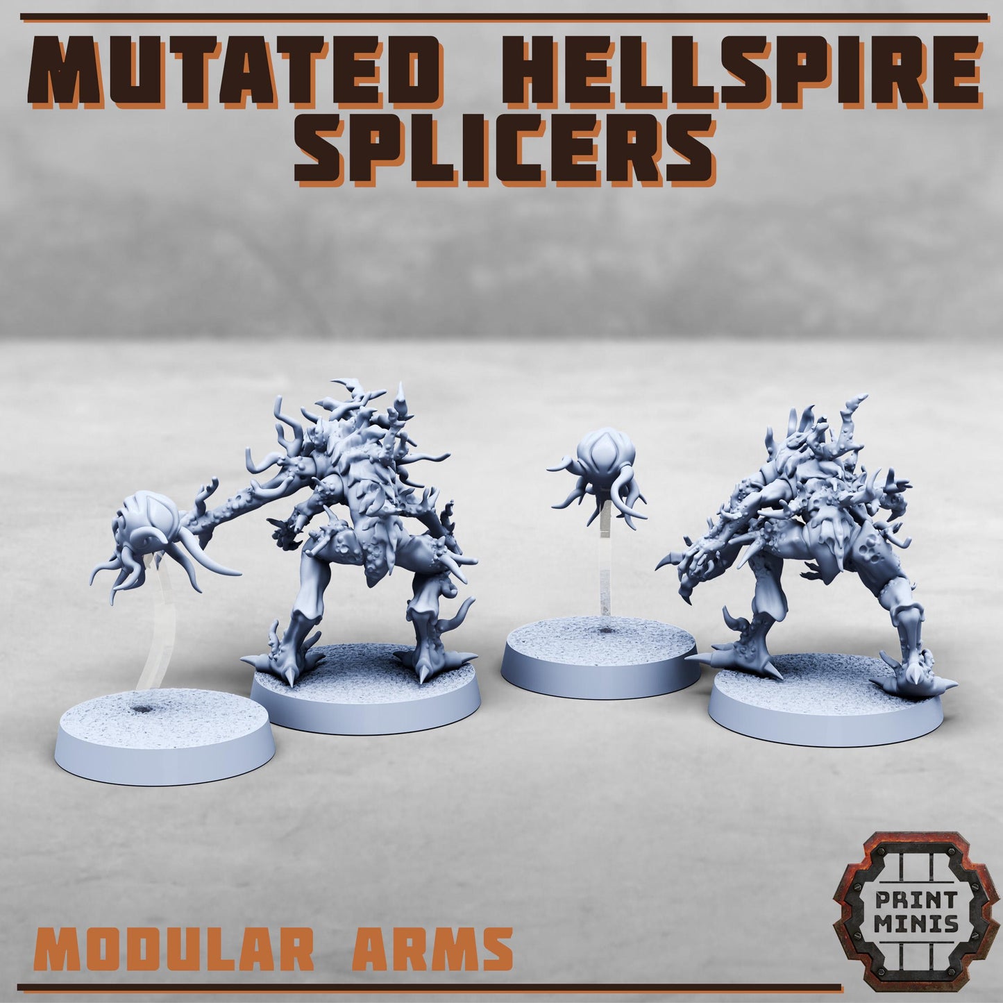 Mutated Hellspire Splicers -  Sci-Fi Grimdark Splicers by Print Minis