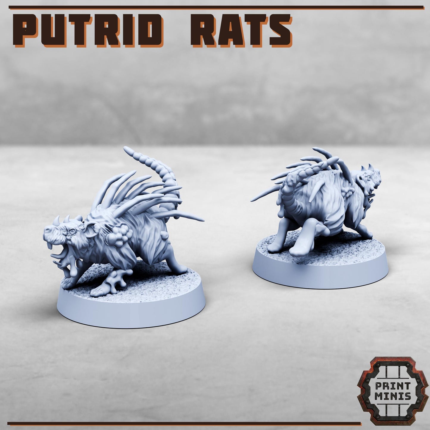 Putrid Mutated Rats x5 -  Sci-Fi Grimdark Splicers by Print Minis