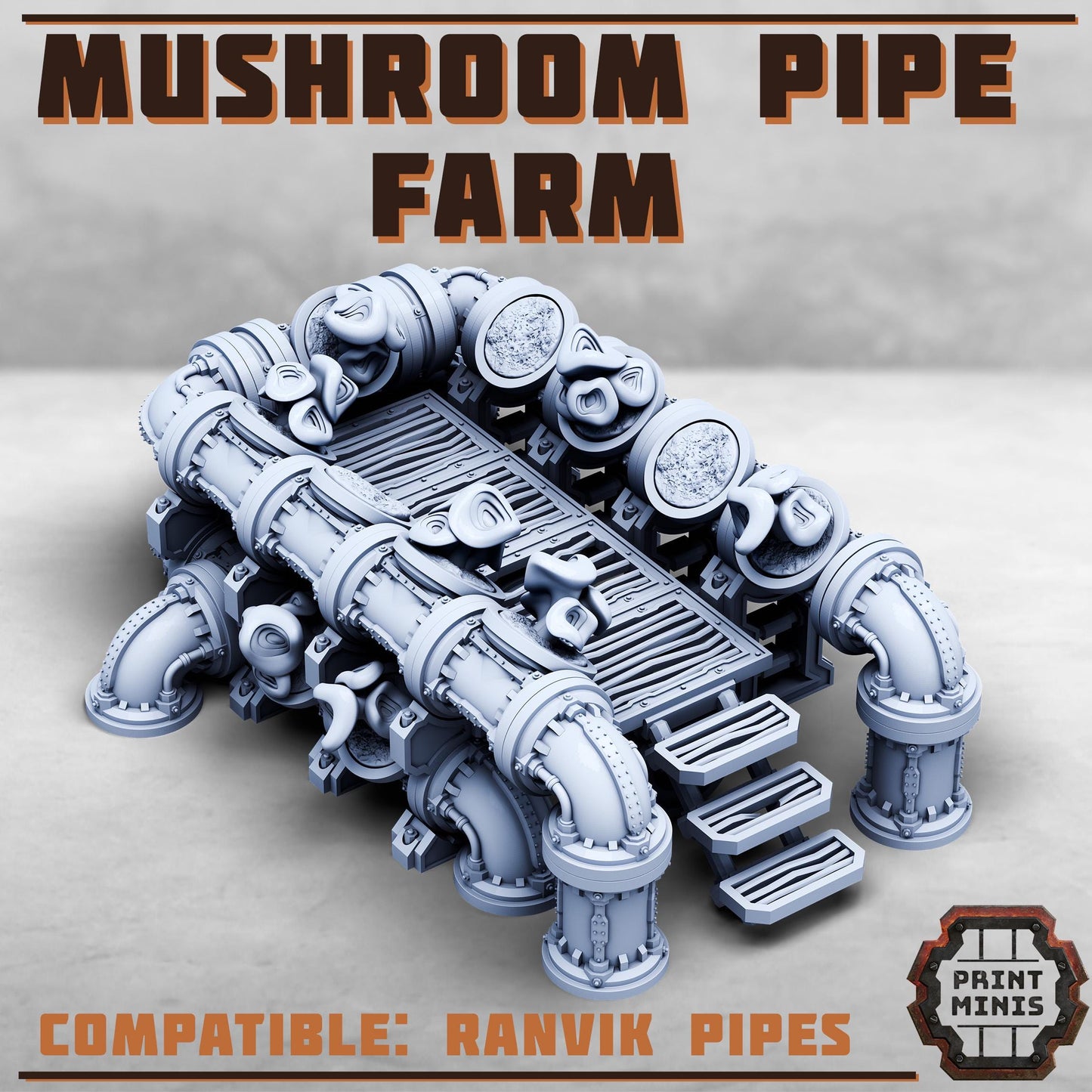 Mushroom Pipe Farm - Sci-Fi Space Industrial Terrain by Print Minis