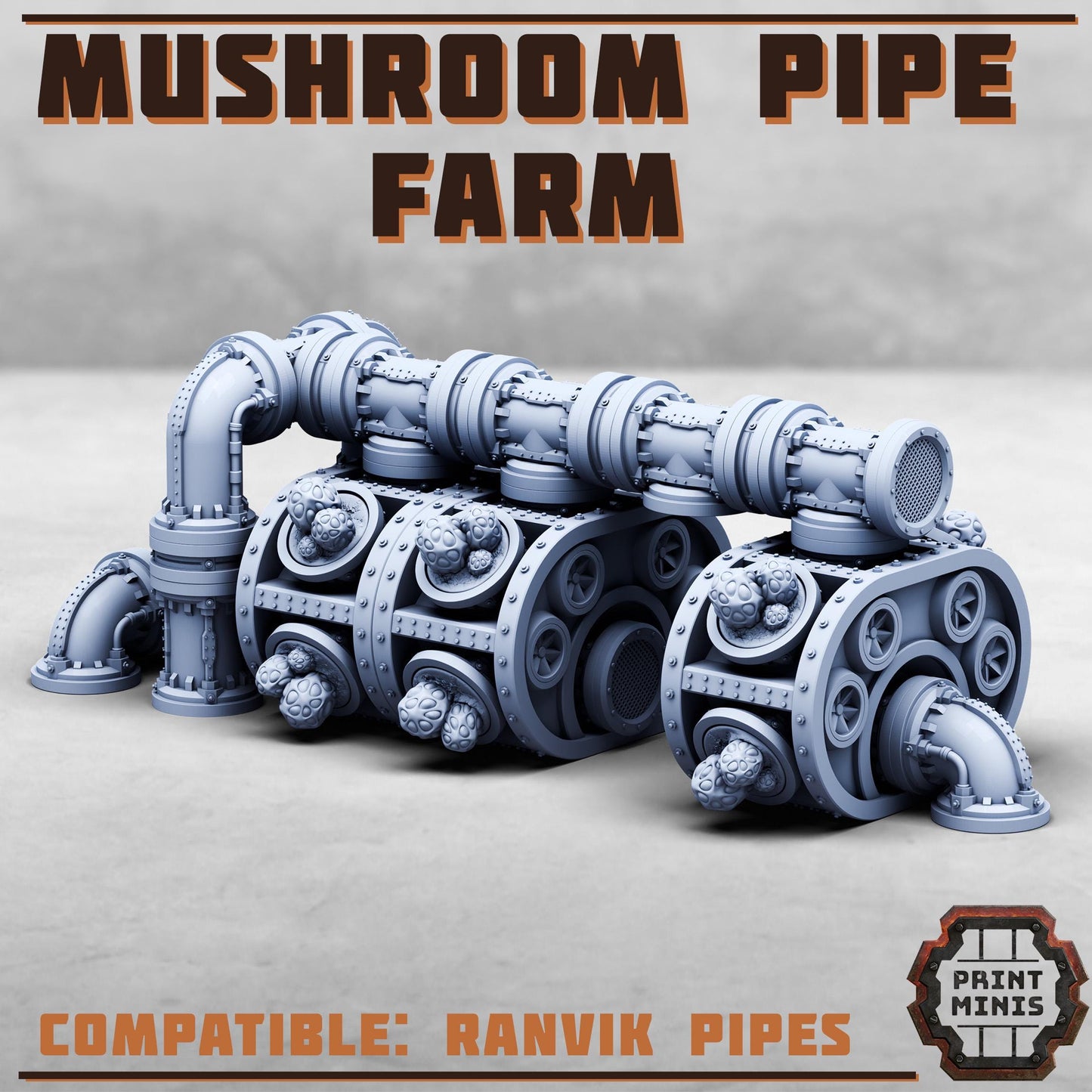 Mushroom Pipe Farm - Sci-Fi Space Industrial Terrain by Print Minis