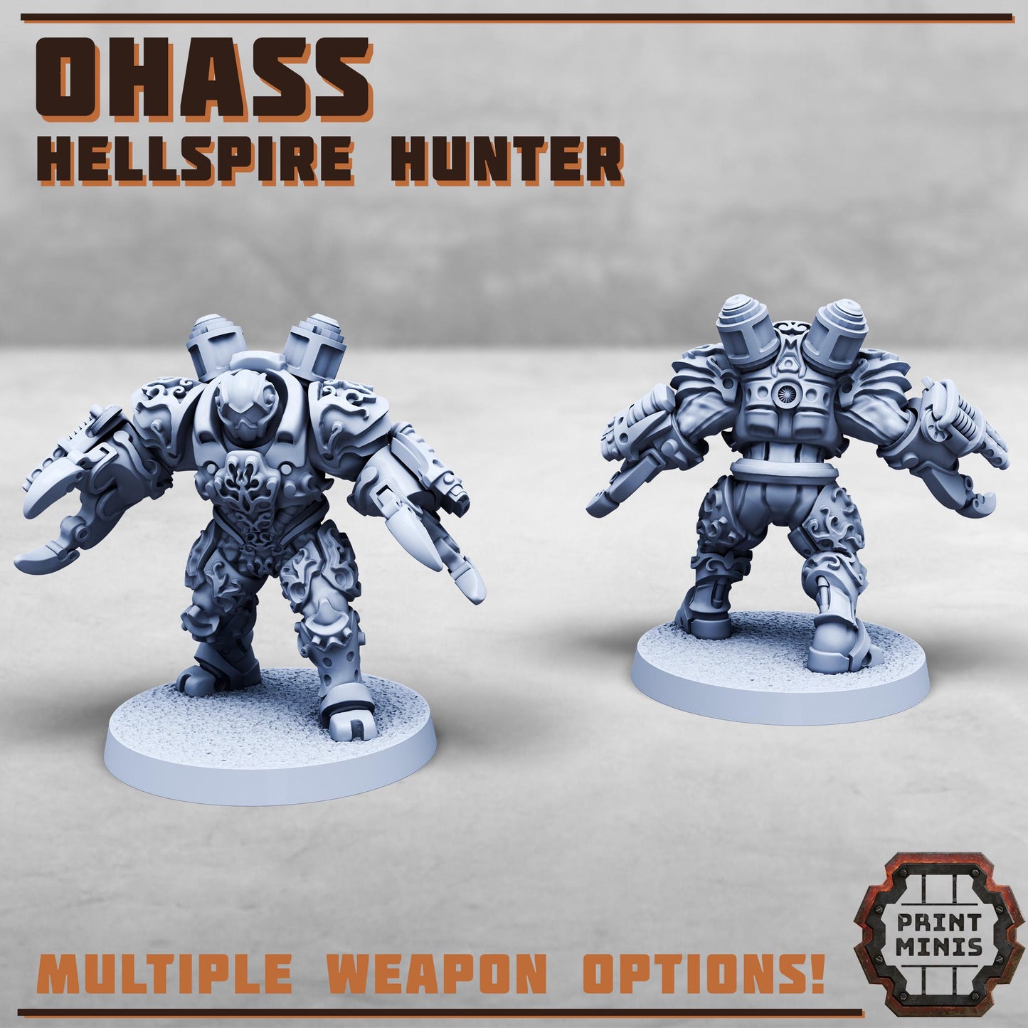 Ohass Hellspire Hunter w/ Psychic Prime -  Sci-Fi Grimdark Mutant Hunters by Print Minis