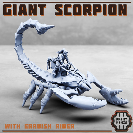 Giant Scorpion with Erroish Tribe Rider - Sci-Fi Grimdark Mercenaries