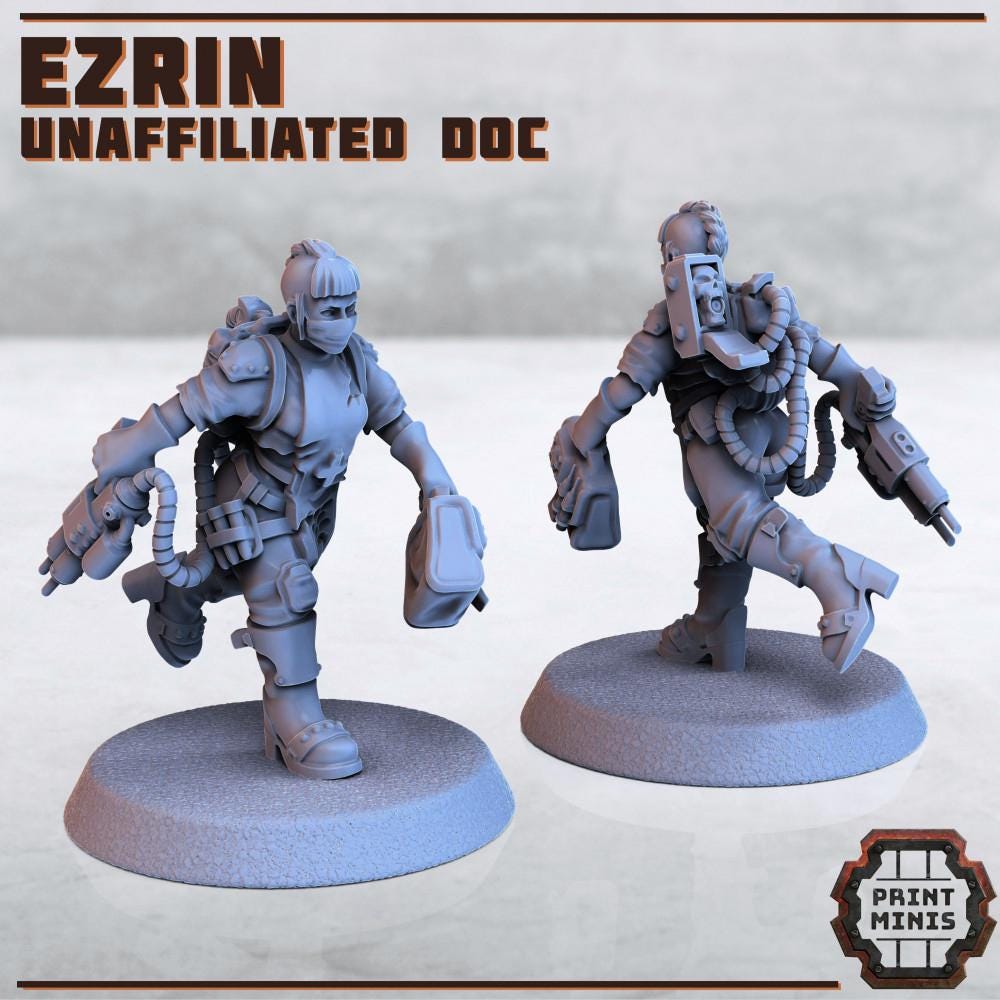 Rogue Doctor + City Lookout - Sci-Fi Grimdark Mercenaries by Print Minis