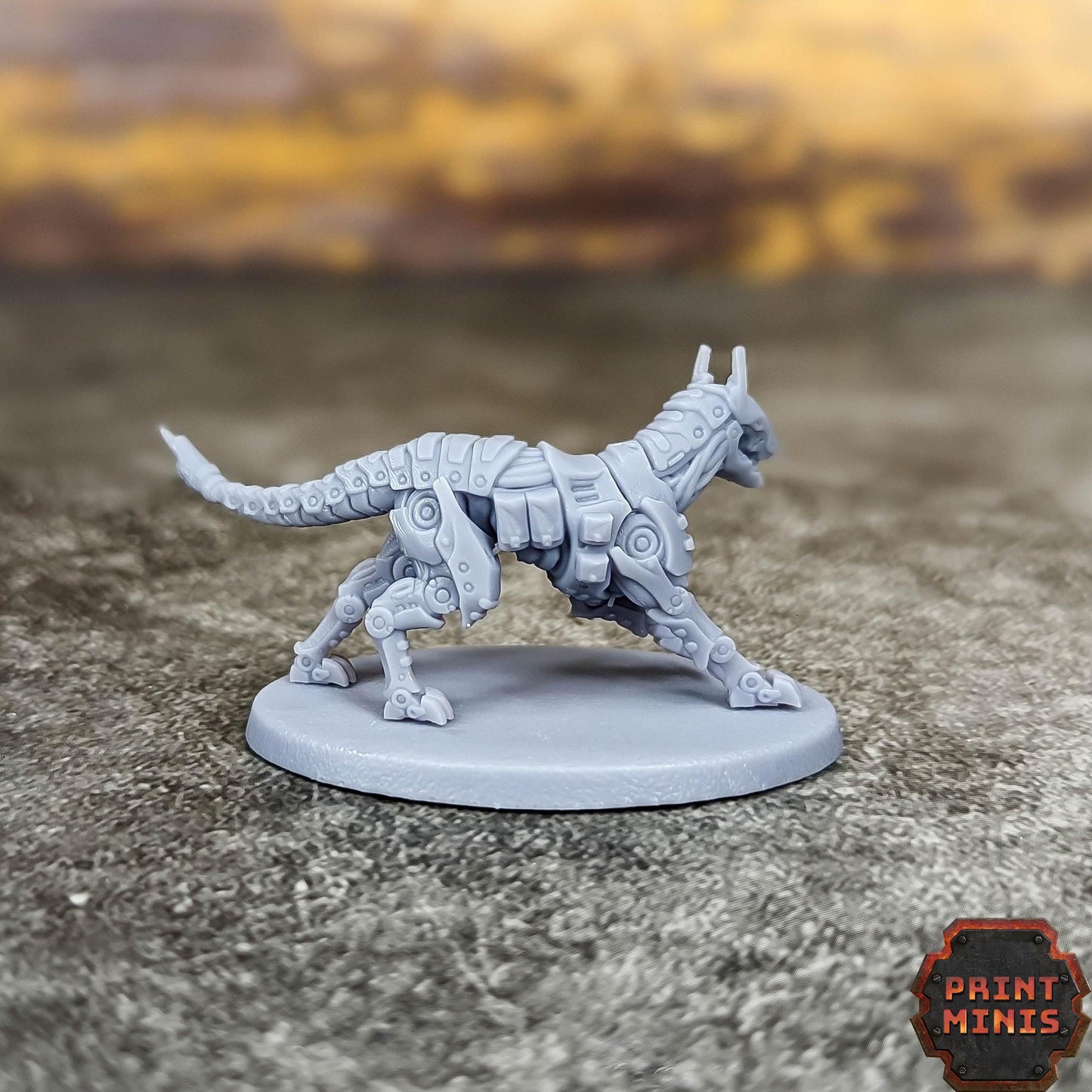 Cyberweiler - Robot Dog -  Sci-Fi Grimdark City Skirmish Warfare Robotic Mercenaries by Print Minis
