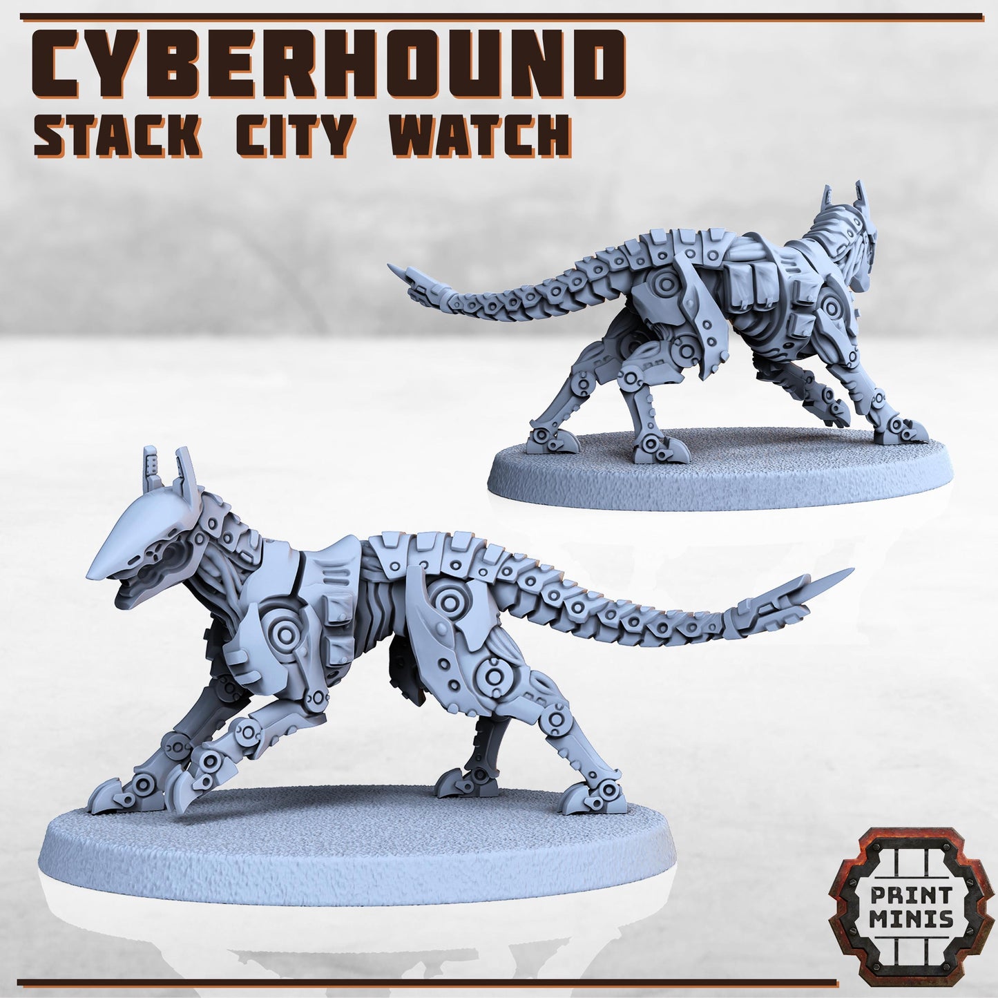 Cyberweiler - Robot Dog -  Sci-Fi Grimdark City Skirmish Warfare Robotic Mercenaries by Print Minis