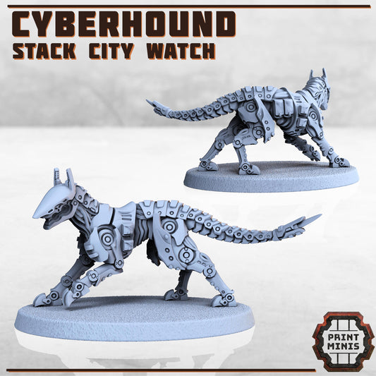 Cyberweiler - Robot Dog -  Sci-Fi Grimdark City Skirmish Warfare Robotic Mercenaries by Print Minis